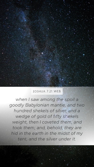Joshua 7:21 WEB Bible Verse Image