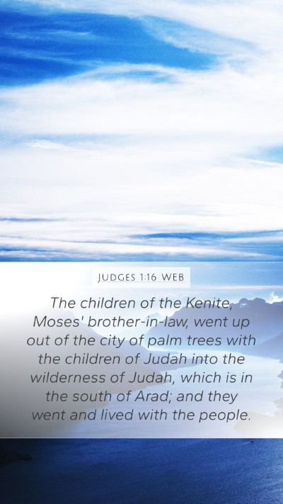 Judges 1:16 WEB Bible Verse Image