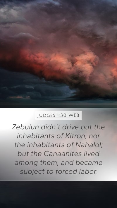 Judges 1:30 WEB Bible Verse Image