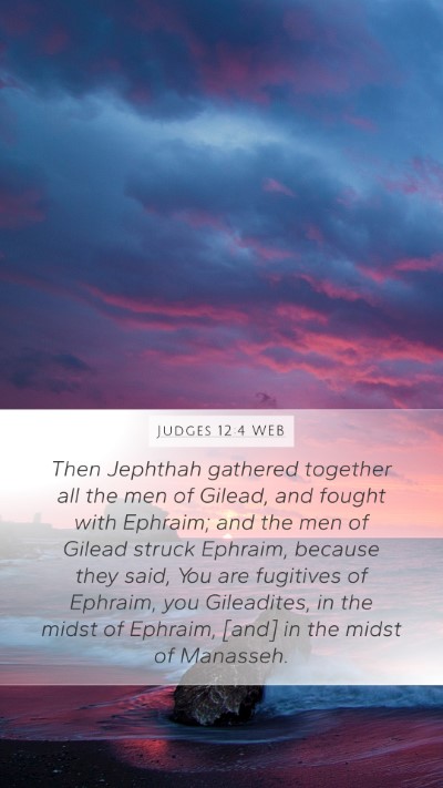 Judges 12:4 WEB Bible Verse Image