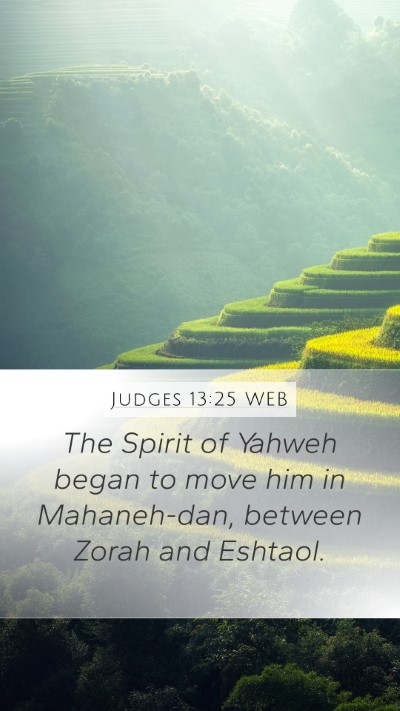 Judges 13:25 WEB Bible Verse Image