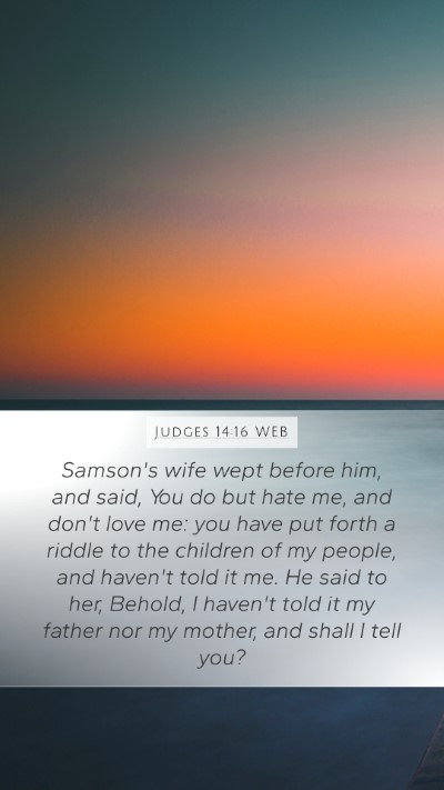 Judges 14:16 WEB Bible Verse Image