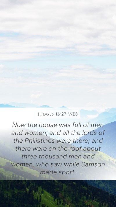 Judges 16:27 WEB Bible Verse Image