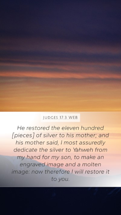 Judges 17:3 WEB Bible Verse Image