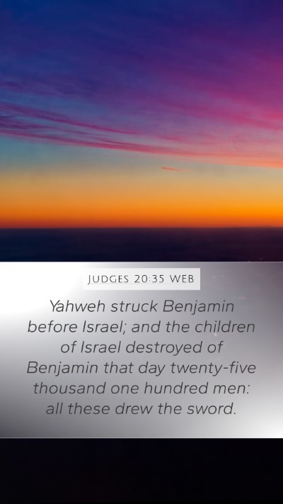 Judges 20:35 WEB Bible Verse Image
