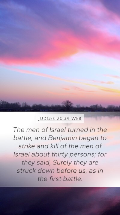 Judges 20:39 WEB Bible Verse Image