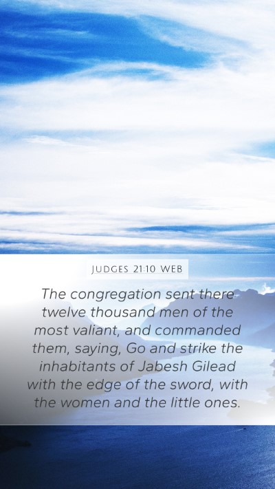 Judges 21:10 WEB Bible Verse Image