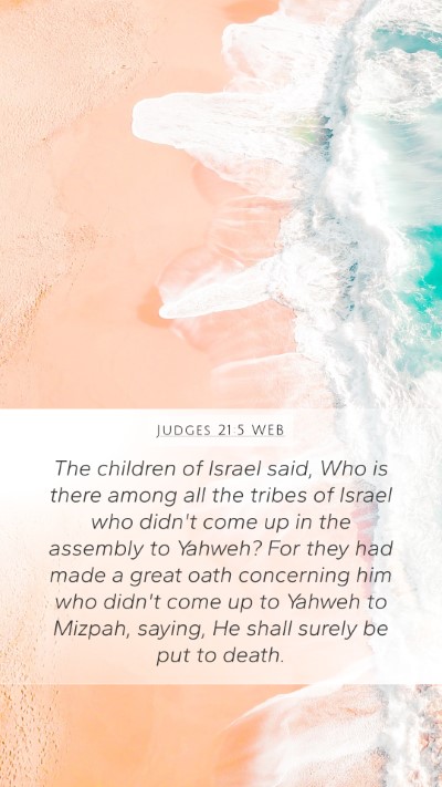 Judges 21:5 WEB Bible Verse Image