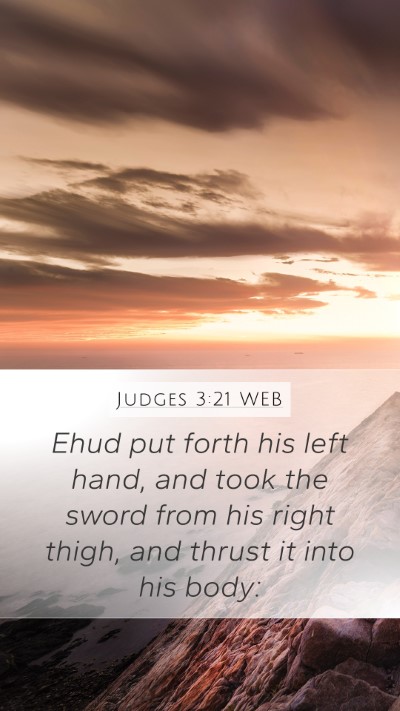 Judges 3:21 WEB Bible Verse Image