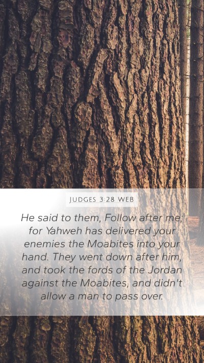 Judges 3:28 WEB Bible Verse Image