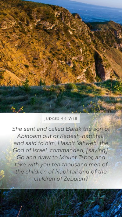 Judges 4:6 WEB Bible Verse Image