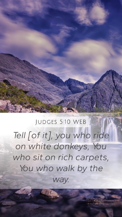 Judges 5:10 WEB Bible Verse Image