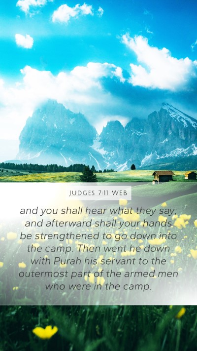 Judges 7:11 WEB Bible Verse Image