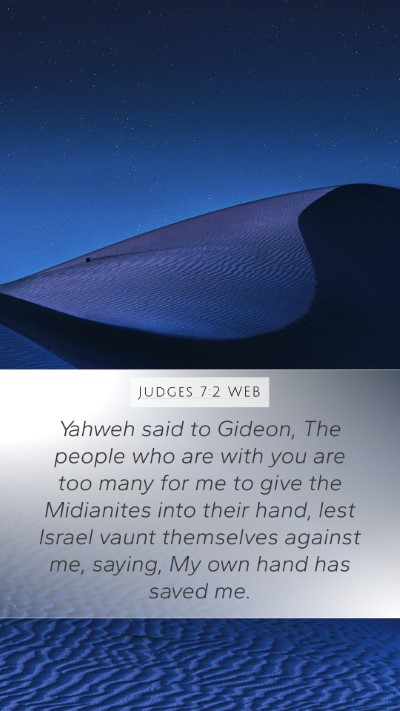 Judges 7:2 WEB Bible Verse Image