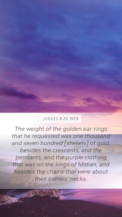 Judges 8:26 WEB Bible Verse Image