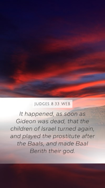 Judges 8:33 WEB Bible Verse Image