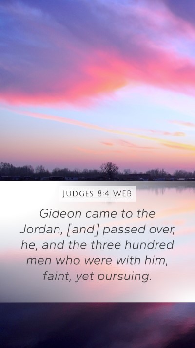 Judges 8:4 WEB Bible Verse Image