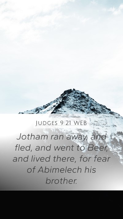 Judges 9:21 WEB Bible Verse Image