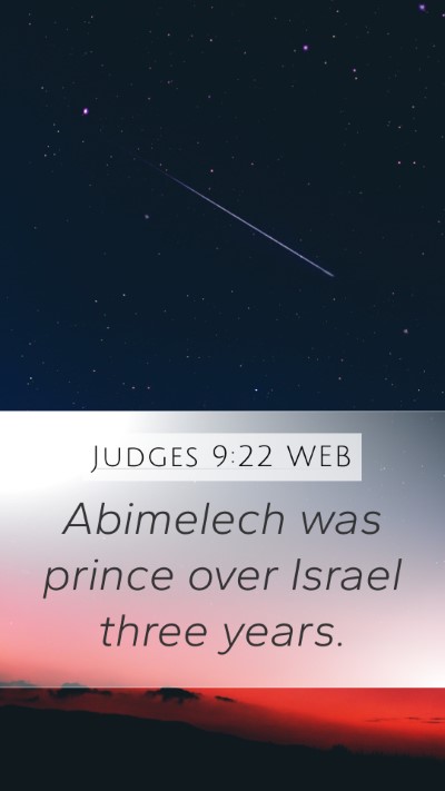 Judges 9:22 WEB Bible Verse Image
