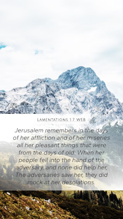 Lamentations 1:7 WEB Bible Verse Image