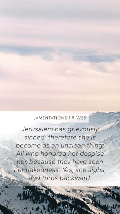 Lamentations 1:8 WEB Bible Verse Image