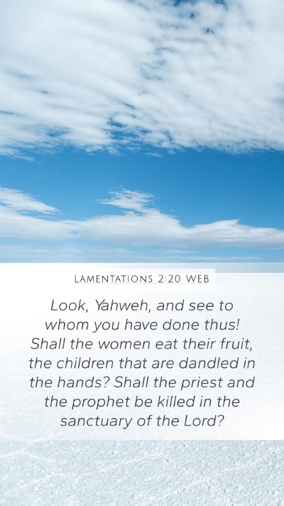 Lamentations 2:20 WEB Bible Verse Image