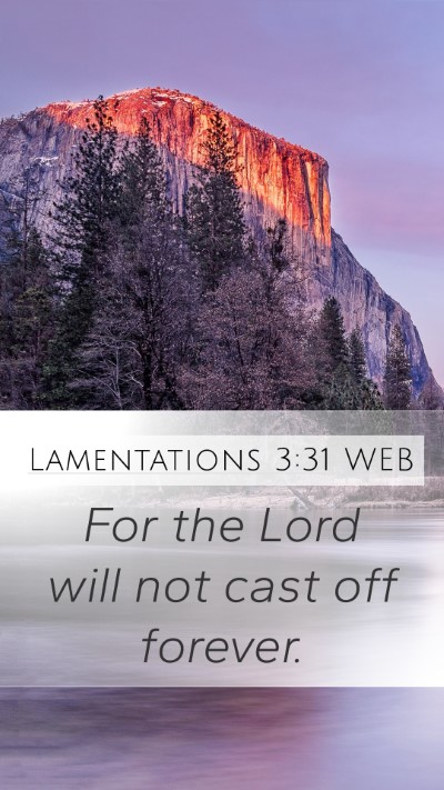 Lamentations 3:31 WEB Bible Verse Image