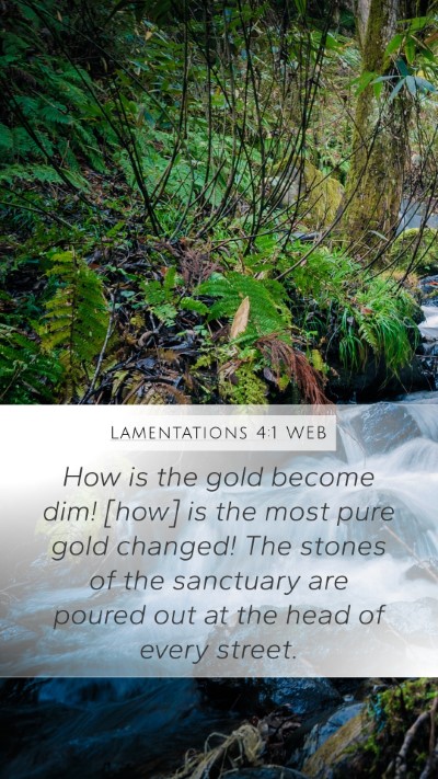 Lamentations 4:1 WEB Bible Verse Image