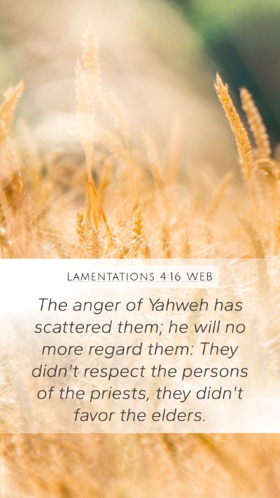 Lamentations 4:16 WEB Bible Verse Image
