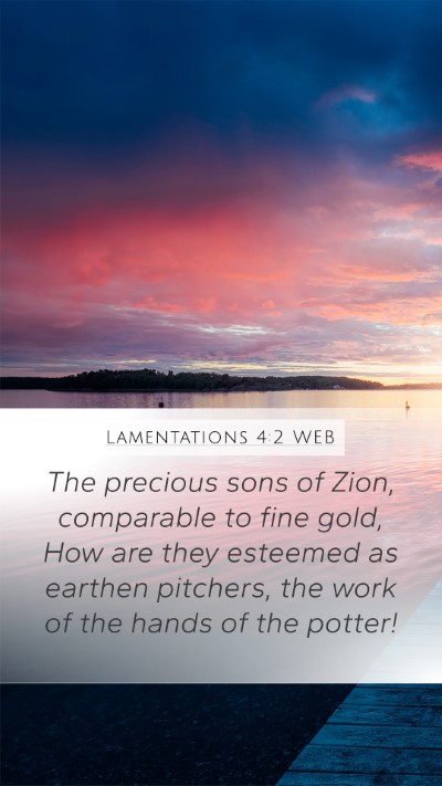 Lamentations 4:2 WEB Bible Verse Image