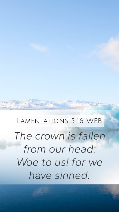 Lamentations 5:16 WEB Bible Verse Image