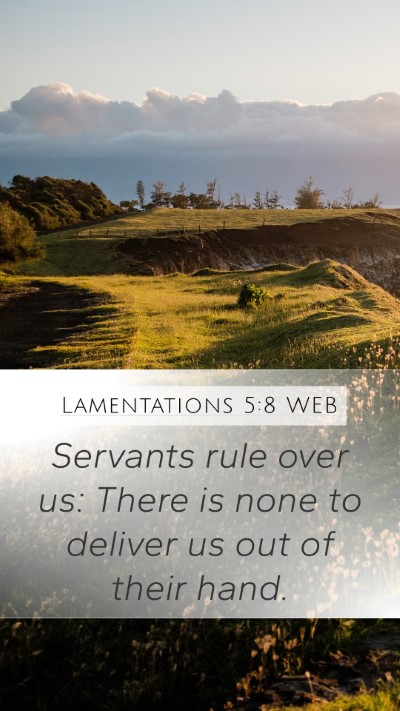Lamentations 5:8 WEB Bible Verse Image