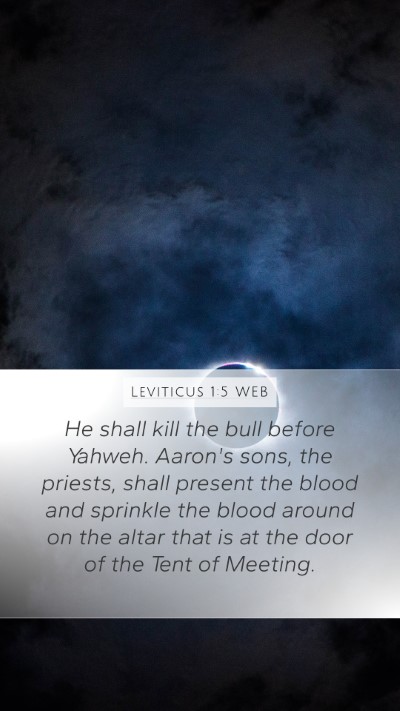 Leviticus 1:5 WEB Bible Verse Image