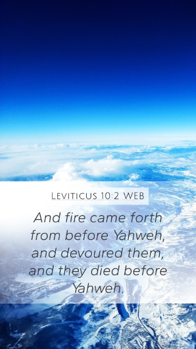 Leviticus 10:2 WEB Mobile Phone Wallpaper - And fire came forth from before Yahweh, and - Mobile Bible Verse Wallpaper