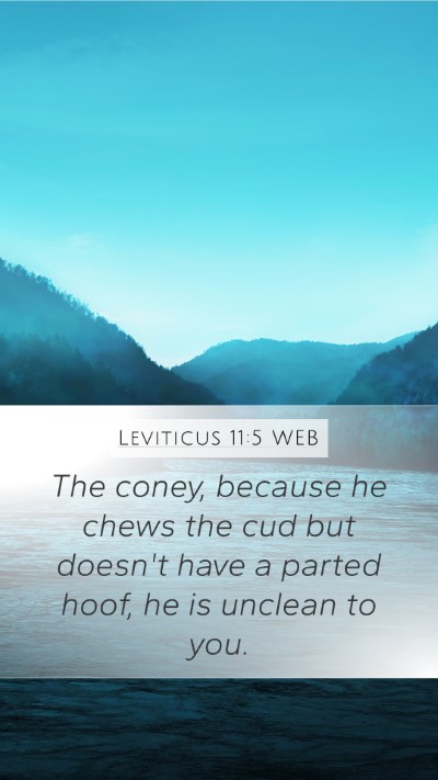 Leviticus 11:5 WEB Bible Verse Image