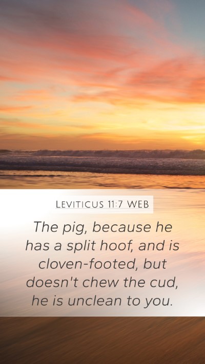 Leviticus 11:7 WEB Bible Verse Image