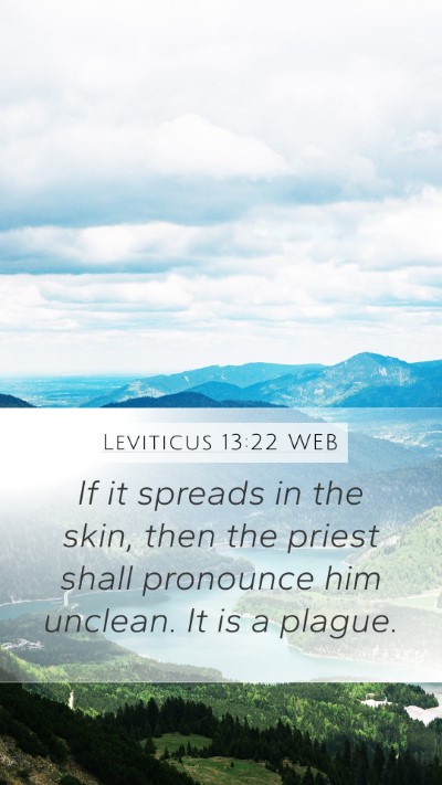 Leviticus 13:22 WEB Mobile Phone Wallpaper - If it spreads in the skin, then the priest shall - Mobile Bible Verse Wallpaper