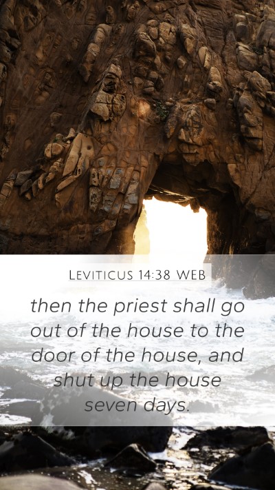 Leviticus 14:38 WEB Mobile Phone Wallpaper - then the priest shall go out of the house to the - Mobile Bible Verse Wallpaper
