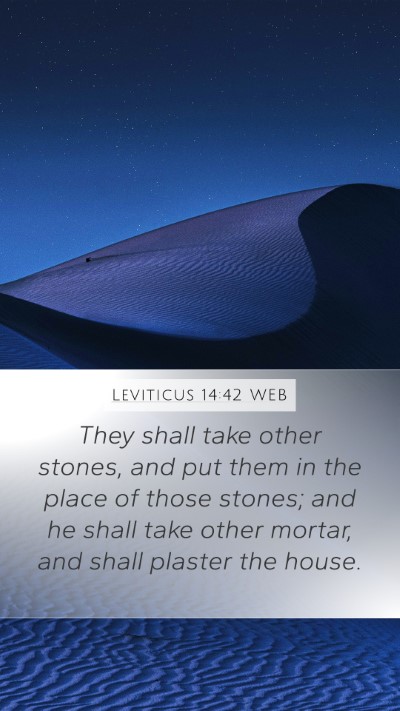 Leviticus 14:42 WEB Mobile Phone Wallpaper - They shall take other stones, and put them in the - Mobile Bible Verse Wallpaper
