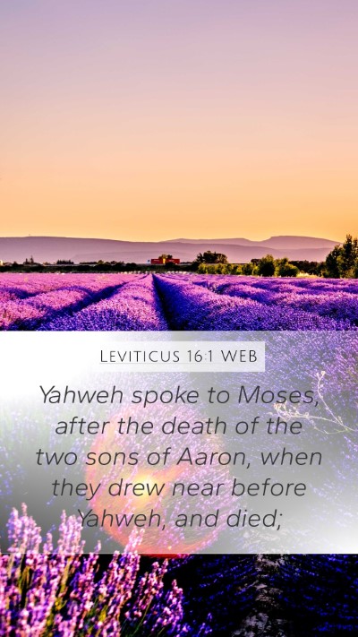 Leviticus 16:1 WEB Bible Verse Image