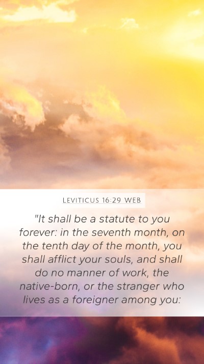 Leviticus 16:29 WEB Bible Verse Image