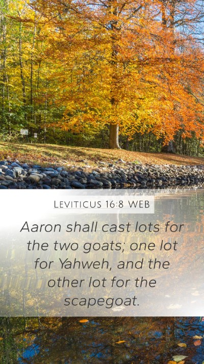 Leviticus 16:8 WEB Mobile Phone Wallpaper - Aaron shall cast lots for the two goats; one lot - Mobile Bible Verse Wallpaper