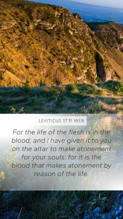 Leviticus 17:11 WEB Bible Verse Image