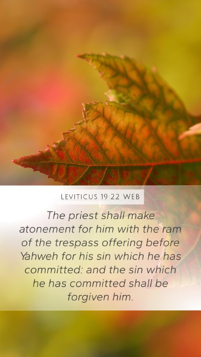 Leviticus 19:22 WEB Mobile Phone Wallpaper - The priest shall make atonement for him with the - Mobile Bible Verse Wallpaper