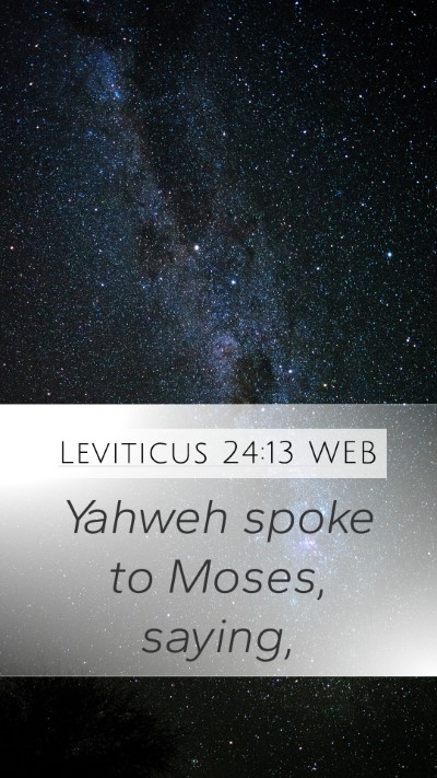 Leviticus 24:13 WEB Mobile Phone Wallpaper - Yahweh spoke to Moses, - Mobile Bible Verse Wallpaper
