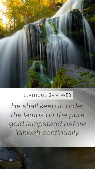 Leviticus 24:4 WEB Bible Verse Image