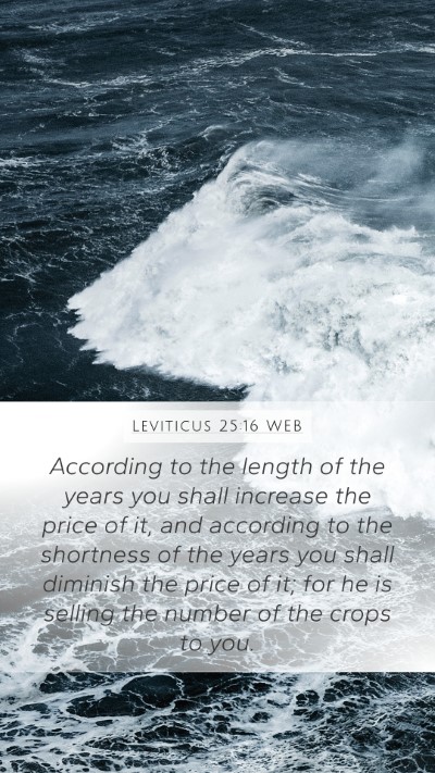 Leviticus 25:16 WEB Mobile Phone Wallpaper - According to the length of the years you shall - Mobile Bible Verse Wallpaper