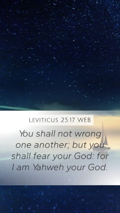 Leviticus 25:17 WEB Bible Verse Image