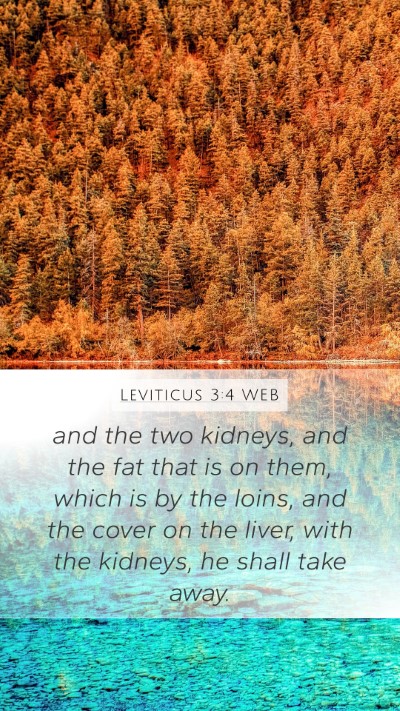 Leviticus 3:4 WEB Mobile Phone Wallpaper - and the two kidneys, and the fat that is on them, - Mobile Bible Verse Wallpaper