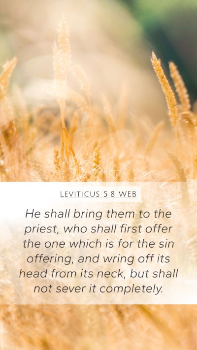 Leviticus 5:8 WEB Bible Verse Image